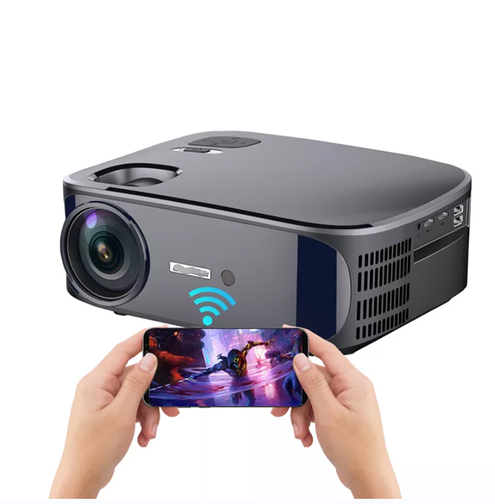 Factory Price C55 1080p Android9.0 Brightness 11000Lumens 450ANSI Home Cinema Portable Dual WiFi LCD Movie Smartphone Projector