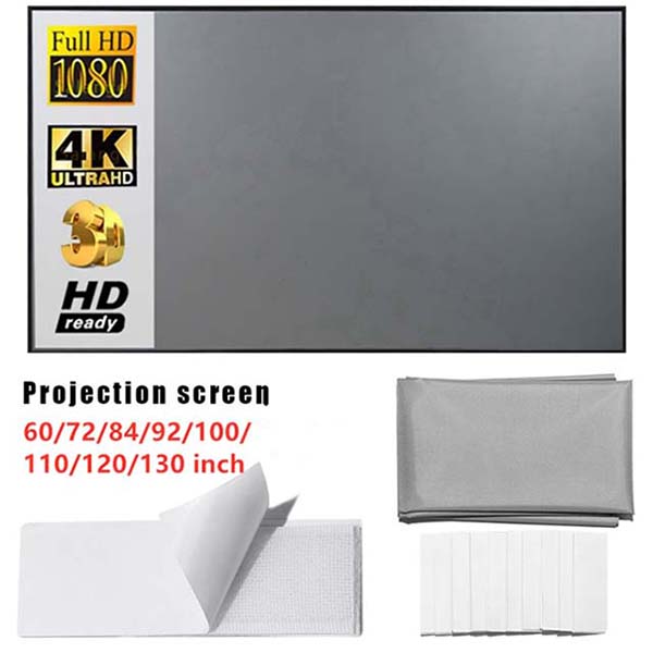 Projector Screen 100 Inch 16:9 HD Foldable Anti-Crease Portable Projection Movies Screen for Home Theater Outdoor Indoor